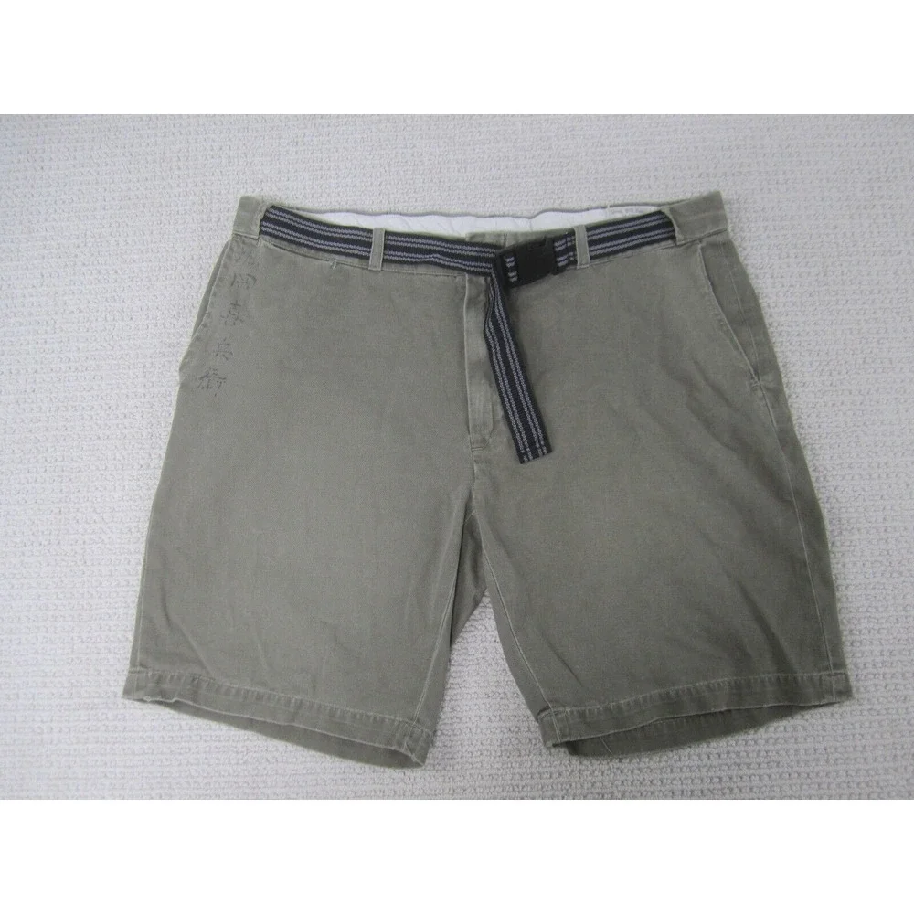 Polo Ralph Lauren Shorts Mens 38 GI Fit Brown Khaki Casual Belted Graphic Chino‎
